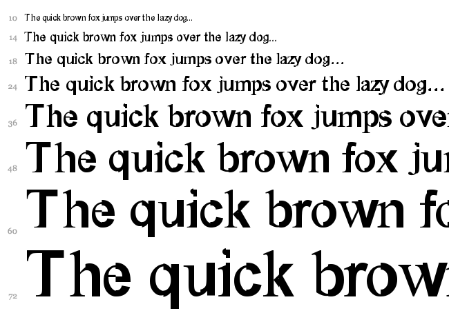 Times New Arial font waterfall