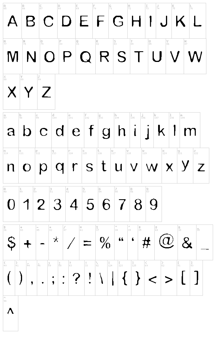 tommytxtey#4 font map