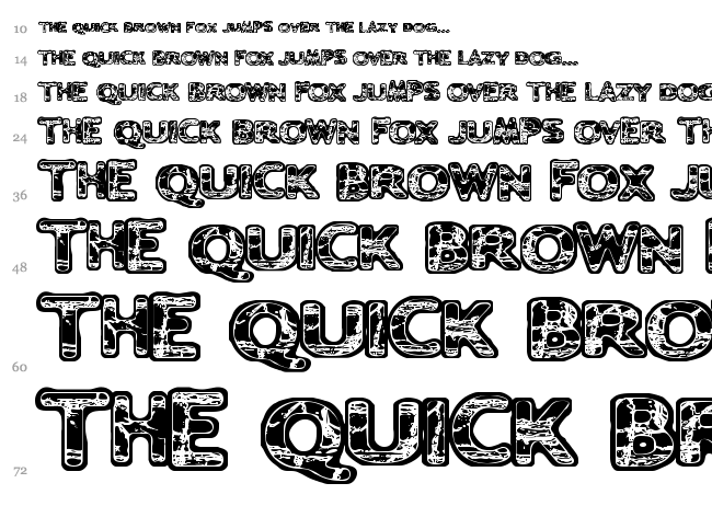 Ugh font waterfall