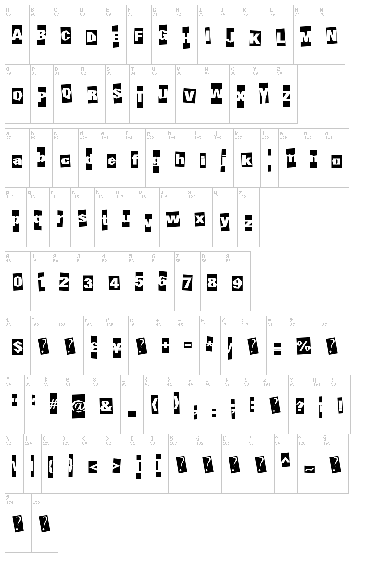 Underground Event font map
