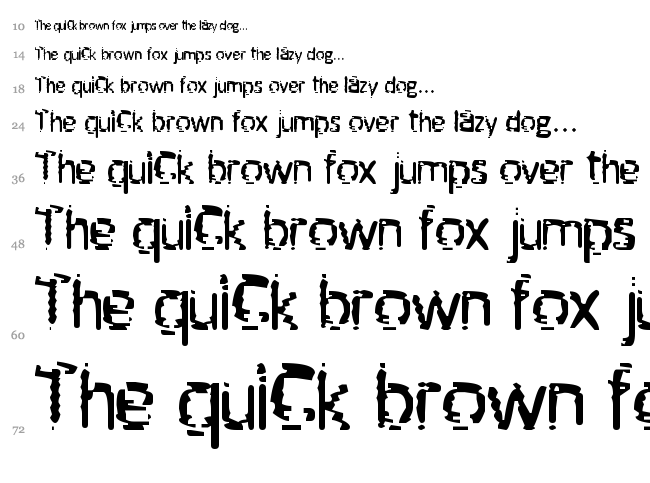 Unknown font waterfall