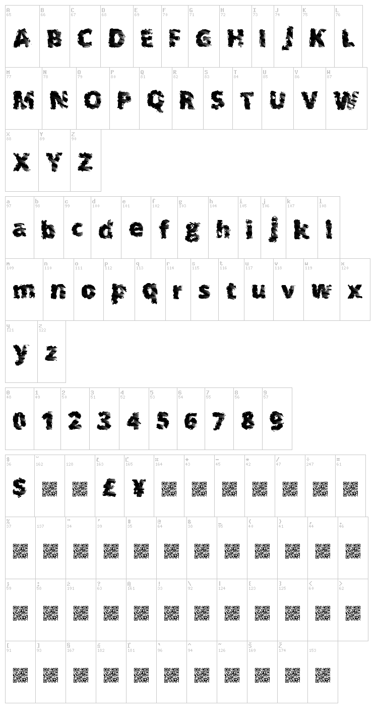 Wet Spring font map