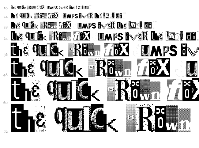 Windows Broken font waterfall