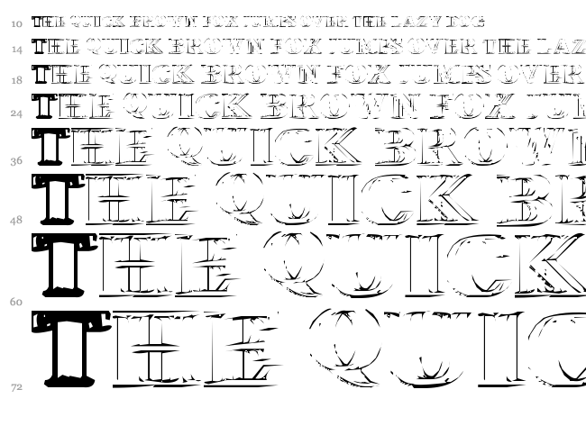Wireframe Davenport font waterfall