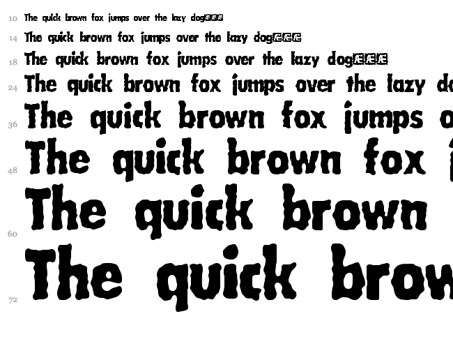 Wobbly BRK font waterfall