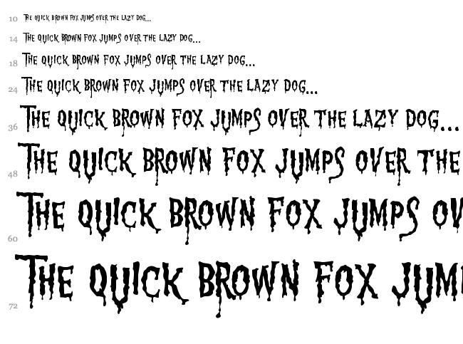 1313 Mockingbird Lane font waterfall