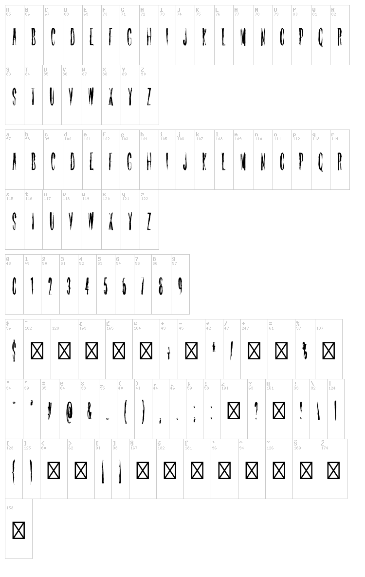 April Ten font map