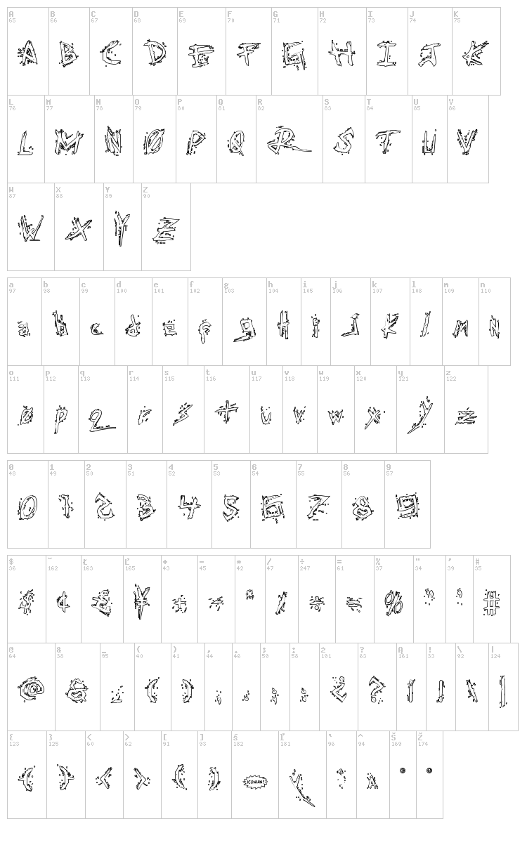 Assassin Nation font map