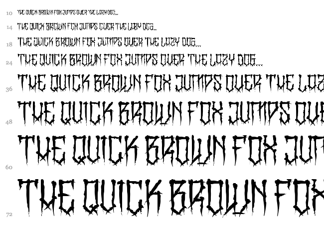 BangLYCH - Revenge Horror font waterfall