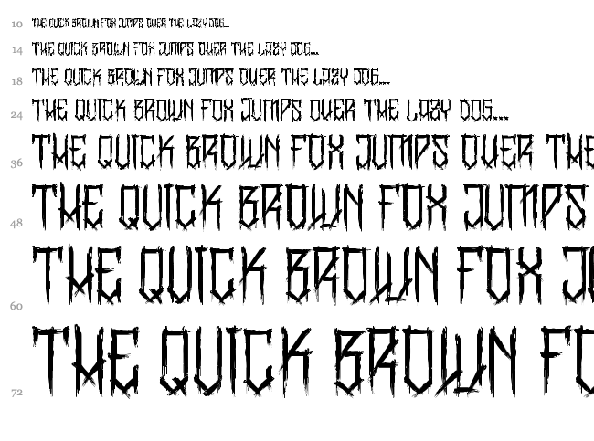 BangLYCH - Revenge Horror font waterfall