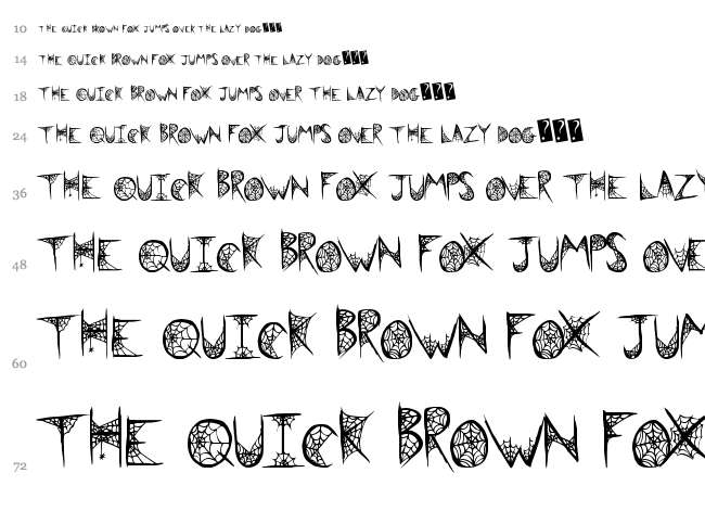 Black Widow font waterfall