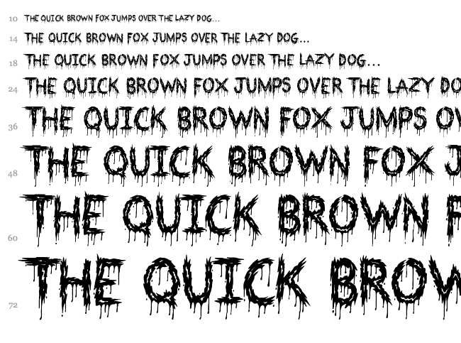 Bloodthirsty font waterfall