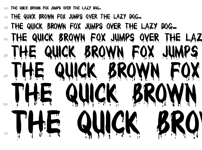 Bloody font waterfall