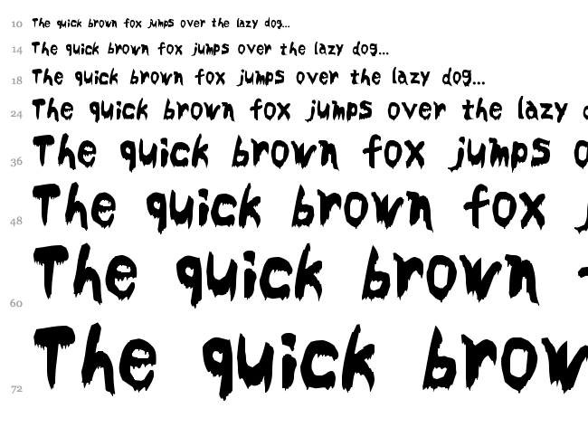 Bloodyslime font waterfall