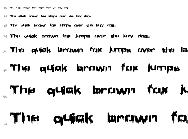 Brain Damage font waterfall