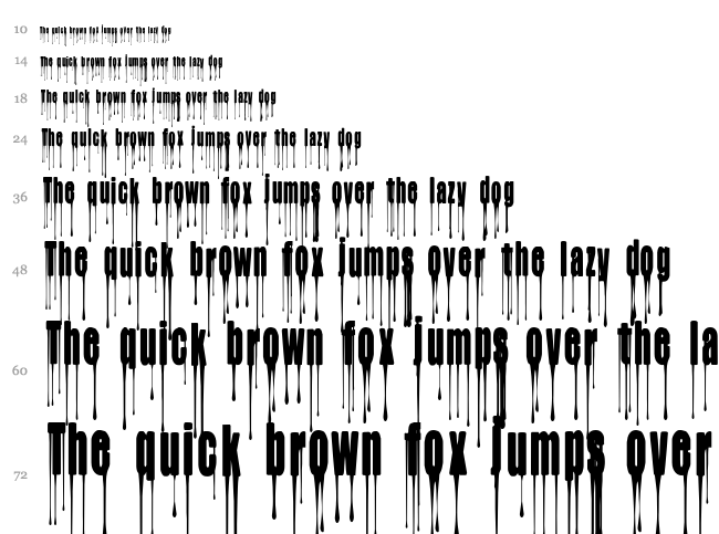 CF My Bloody Valentine font waterfall