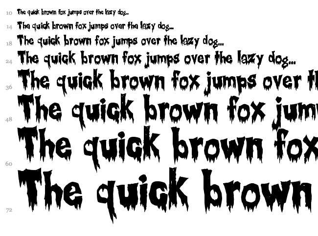Creepsville font waterfall