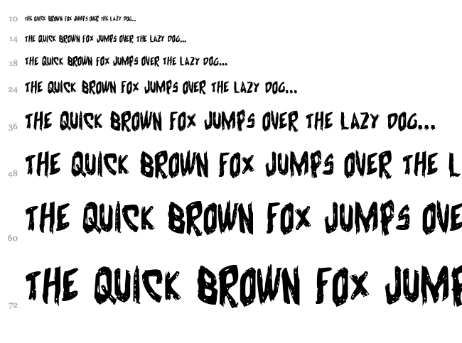 Cyrus the Virus font waterfall