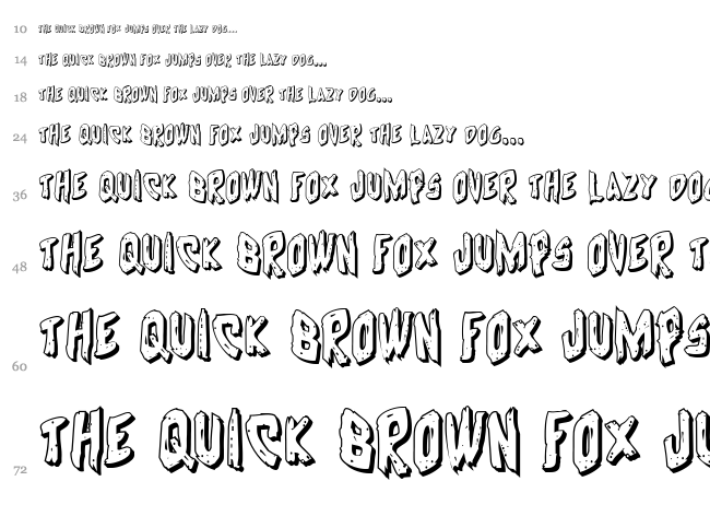 Cyrus the Virus font waterfall