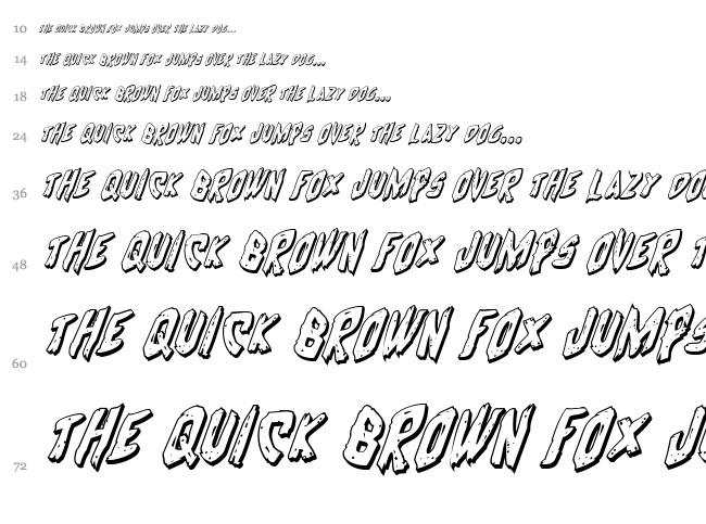 Cyrus the Virus font waterfall