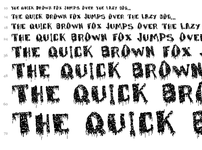 Defaced font waterfall