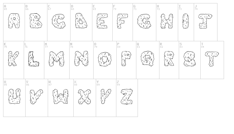 Dripping Cool font map