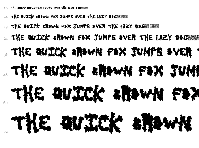 Early Scare font waterfall