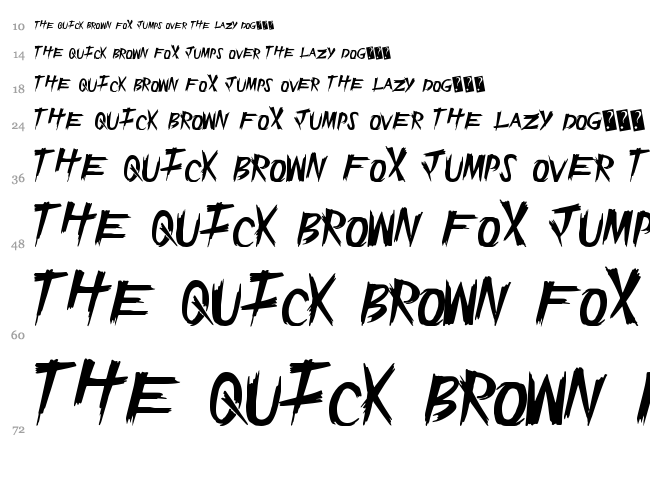 Epic Slash font waterfall