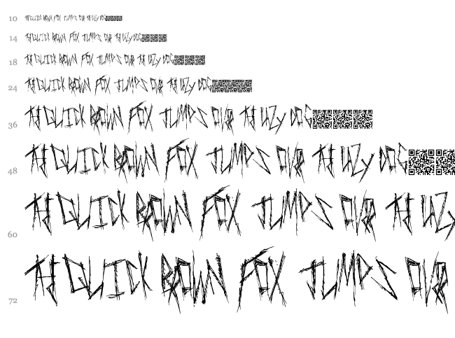 Freaky Manor font waterfall
