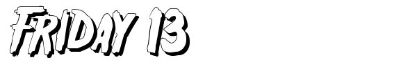 Friday 13 font preview