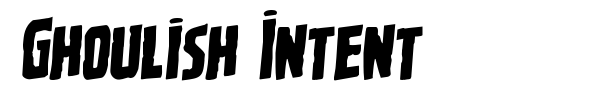 Ghoulish Intent font preview
