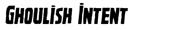 Ghoulish Intent font preview