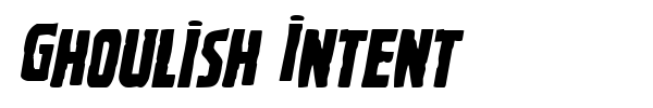 Ghoulish Intent font preview