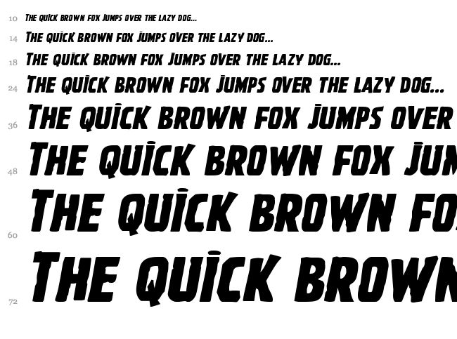Ghoulish Intent font waterfall
