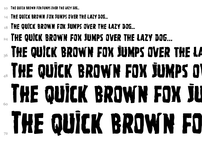 Ghoulish Intent font waterfall