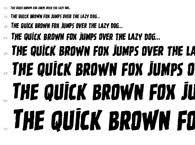 Ghoulish Intent font waterfall