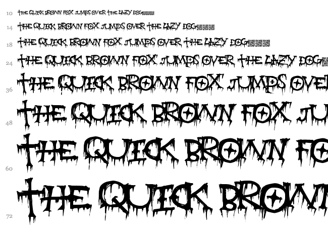 Grave Pain font waterfall