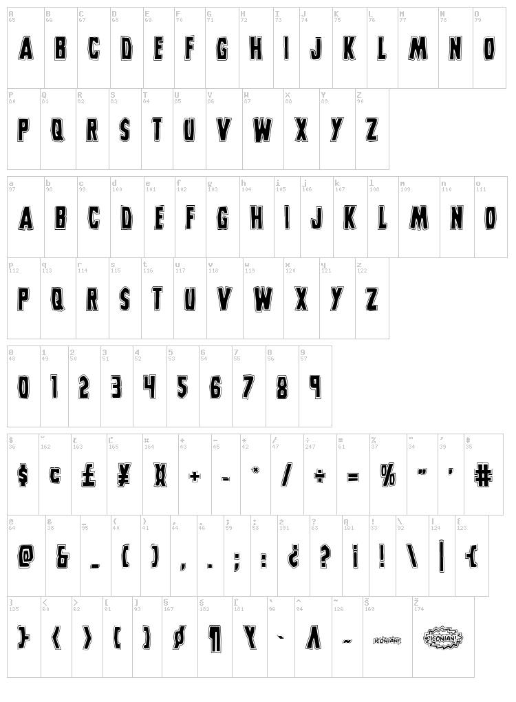 Grim Ghost font map