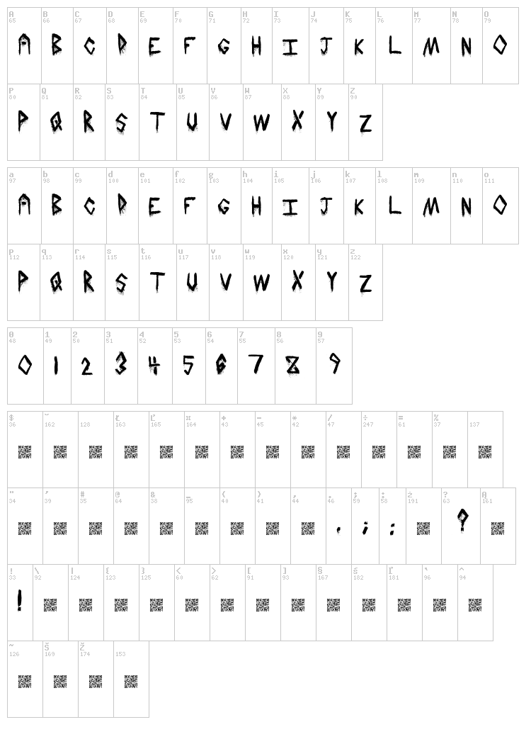 Hail Stormz font map