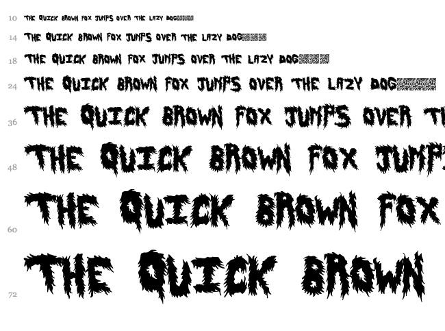 HairyFun font waterfall