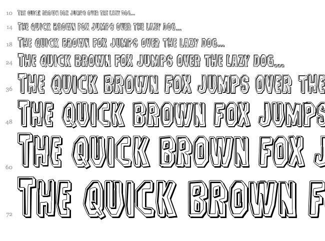 Hitchblock font waterfall