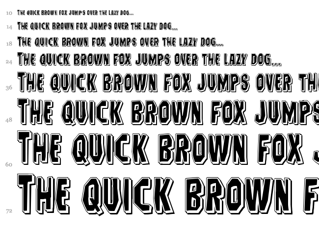 Hitchblock font waterfall