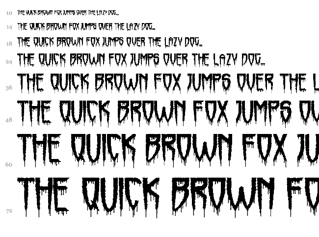 Horrorfind + Horrormaster font waterfall