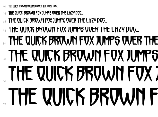 Horrorfind + Horrormaster font waterfall