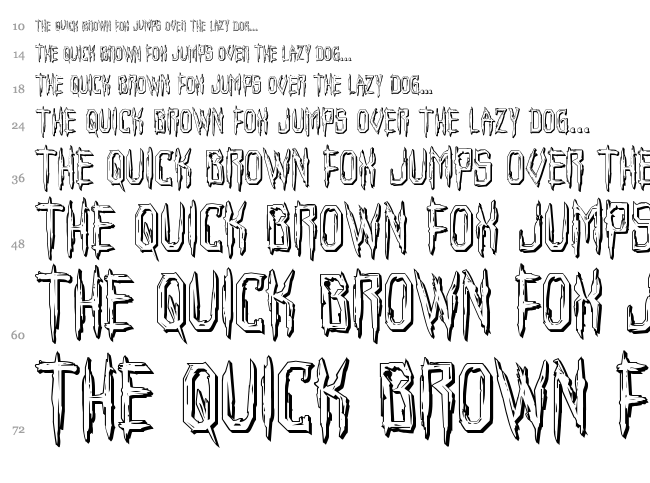 Horroroid font waterfall
