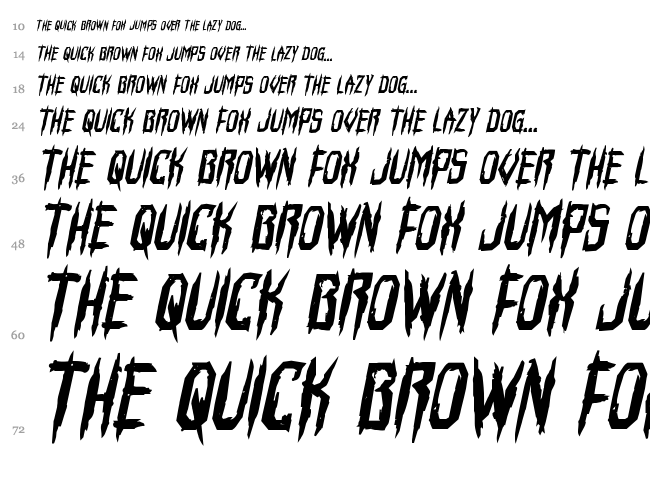 Horroroid font waterfall