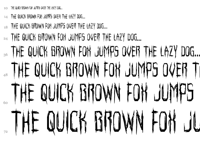 Horroroid font waterfall