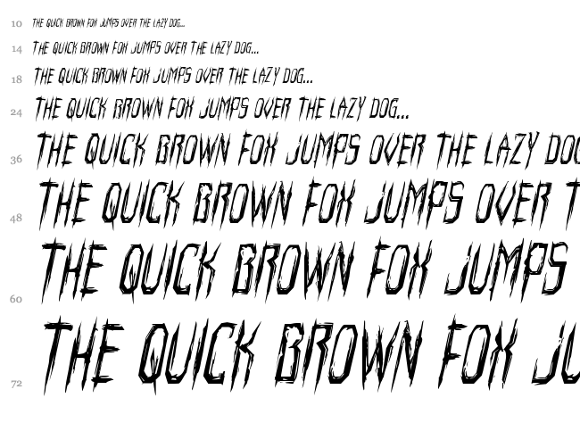 Horroroid font waterfall