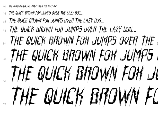 Horroroid font waterfall