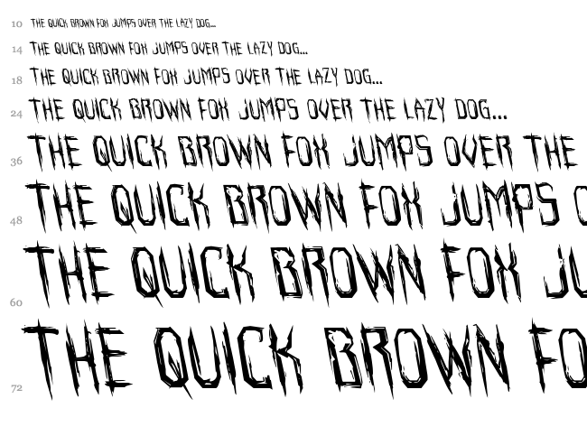 Horroroid font waterfall